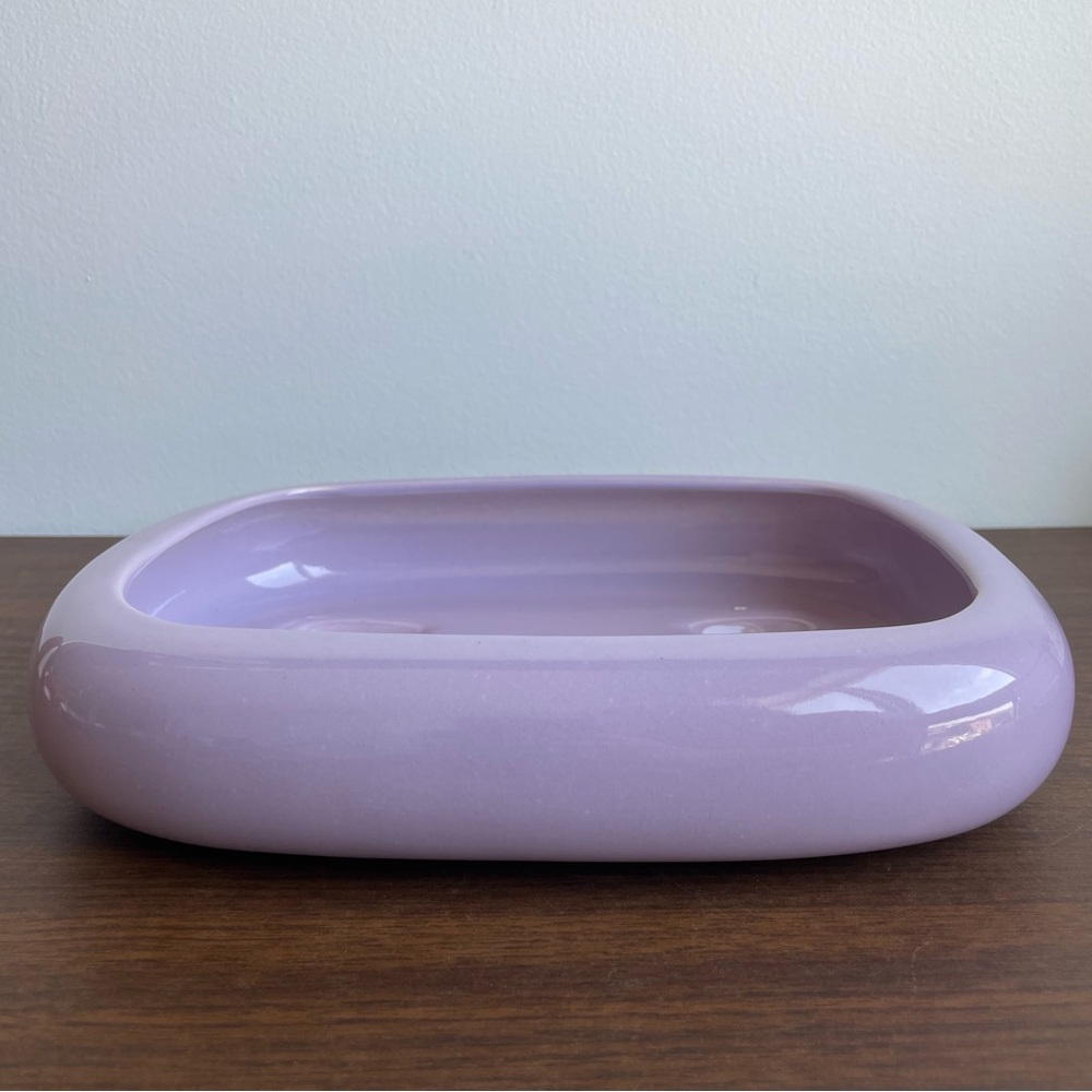 White Rose Lilac Purple Shallow Planter